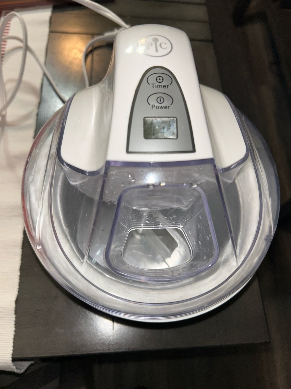 Pampered Chef White and Clear Electric Ice Cream Maker